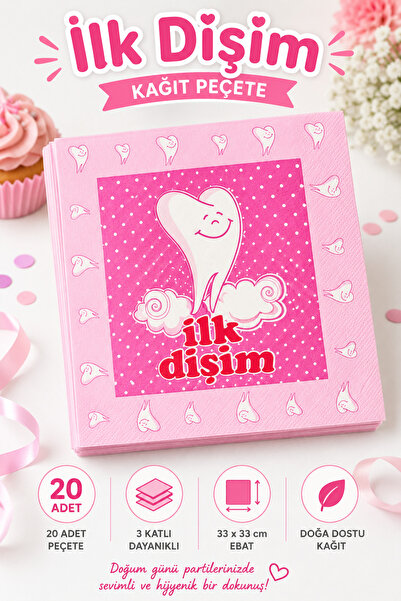 Partifabrik Pastelni makaron roze, moj zub je ispao, salveta za zabavu sa zubima