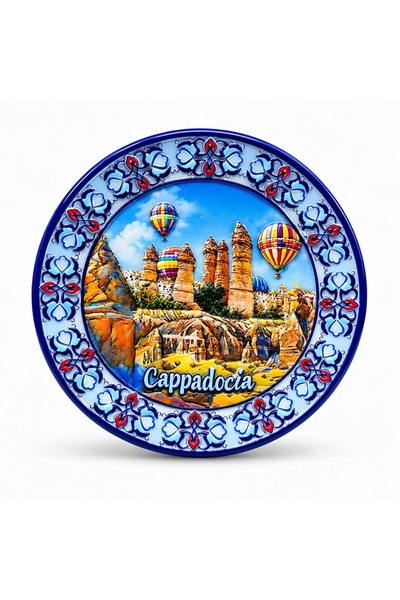 Store Kapadokya Temalı Seramik Magnet – Dekoratif Hediyelik Balon ve Peri Bac...