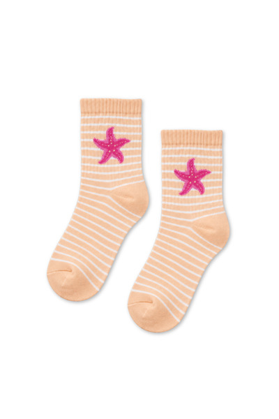 CARNAVAL SOCKS Къси чорапи на райета с мотив на морски звезди и отворени пръсти