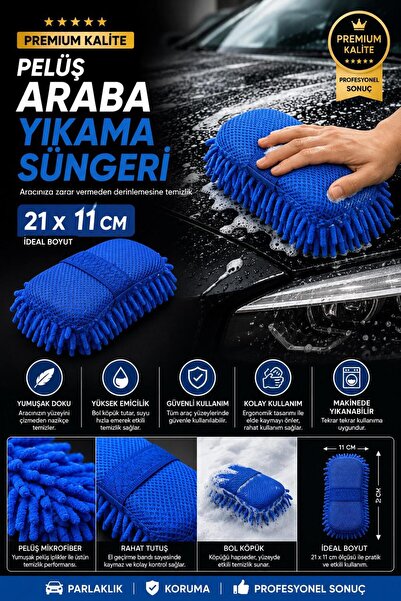 MAGUREX Premium Makarnalı Mikrofiber Oto Yıkama Süngeri