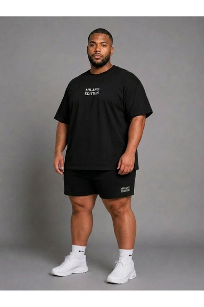 EFFRENATU Men's Shorts T-Shirt Set 100% Cotton Comfortable Casual Combination