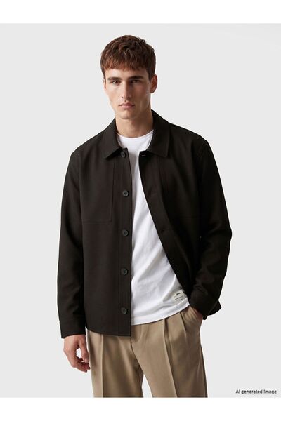 LC Waikiki Lcw Vision Brown Regular Fit Shirt Collar Men's Jacket