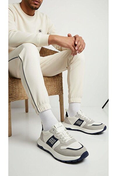 Voyager E435 Cream Men's Leather Casual Sneaker
