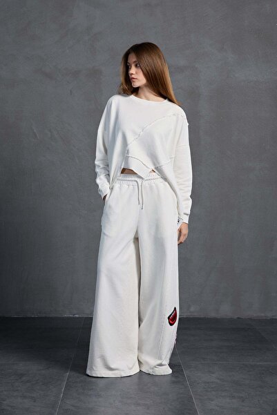 #vdr viadellerose Ecru Oversize Sweatpants 18158
