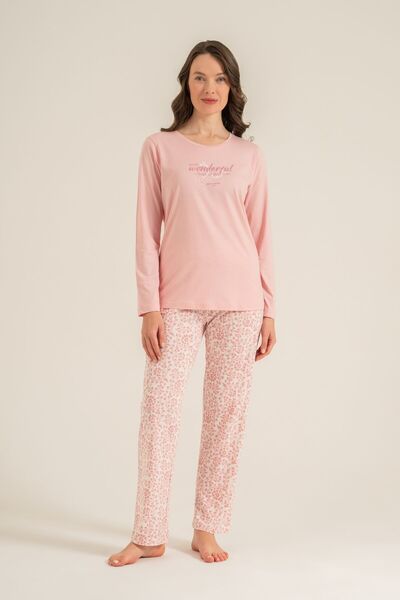 Pierre Cardin Most Wonderful Time of the Year Women's Pink Long Sleeve Pajama...