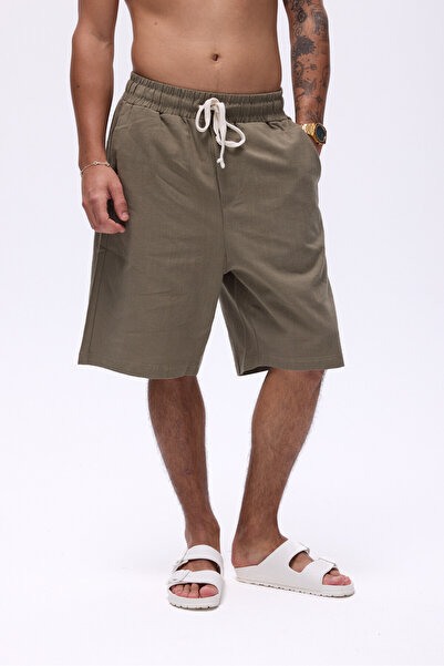 Unreal Co Bel Lastikli Oversize Keten Şort