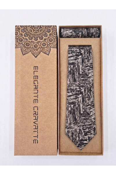 Elegante Cravatte Men's Jacquard Woven Tie Set - 7cm Model, Pocket Handkerchi...