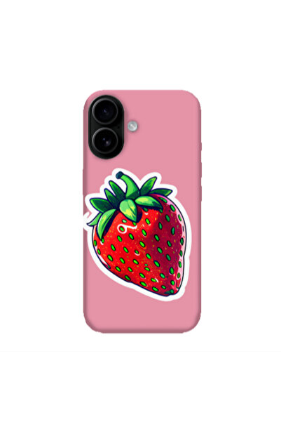 Other Apple Iphone 16 plus strawberry Pink Colored Silicone TPU Θήκη