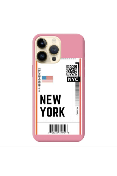 Other Apple iPhone 13 Pro Max New York NYC Pink Colored Silicone TPU Θήκη