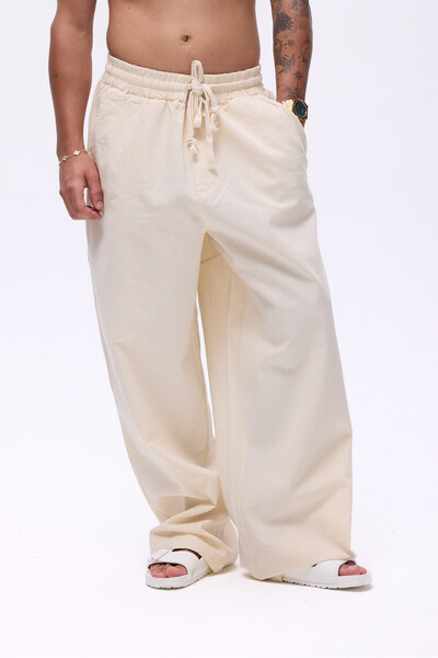 Unreal Co Bel Lastikli Super Baggy Keten Pantolon