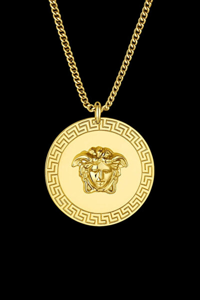 ElectraStore Colier Unisex Medusa Placat Cu Aur Galben
