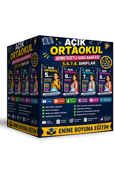 Enine Boyuna Eğitim Open Middle School Subject Compilation Question Bank Set ...
