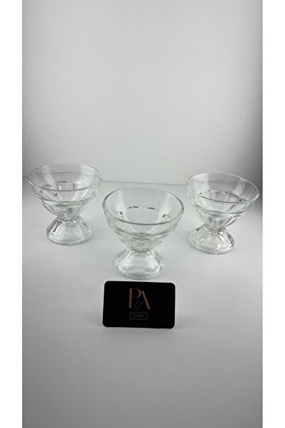 Palpe 3-Piece Crystal Transparent Ice Cream Bowl Glass Ice Cream Bowl Magnoli...