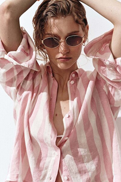 H&M قميص من مزيج الكتان