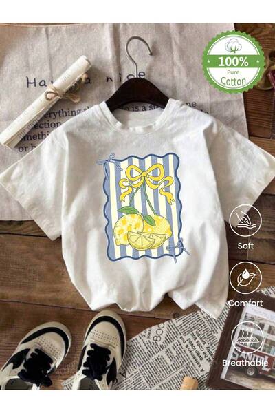 Little YELLOW Duck تي شيرت صيفي خفيف الوزن 180 جرام من القطن بتصميم كوري بألو...