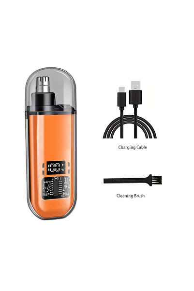 Choice Orange USB Rechargeable Nose and Ear Hair Trimmer for Men Electric Cli...