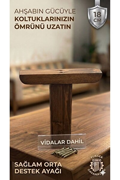 LEGORA WOOD DESIGN 18 cm Support Leg Dark Walnut 1. Classified Hornbeam Wood ...