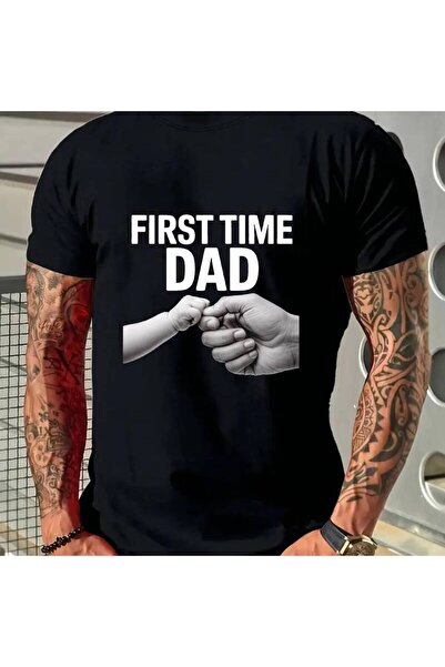 23 nisan تي شيرت رجالي أسود بطبعة 'First-Time'، بتصميم يحمل يد البالغ، مثالي ...