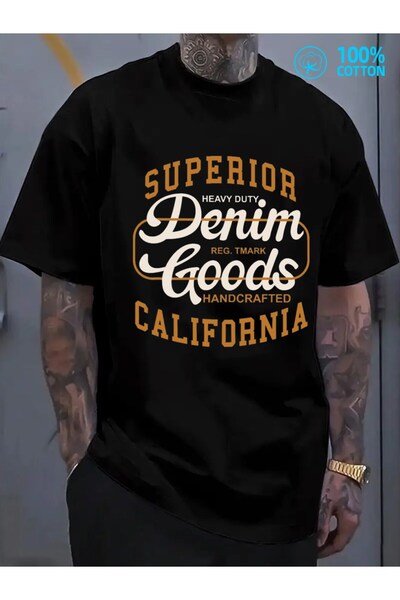 NOURAM تي شيرت رجالي من Superior Denim Goods بطباعة Comfort Colors |   180 جر...