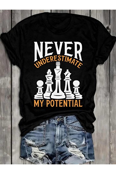 NOURAM تي شيرت نسائي 100% بتصميم Chess Power - تي شيرت مضحك ومرح بأكمام قصيرة...