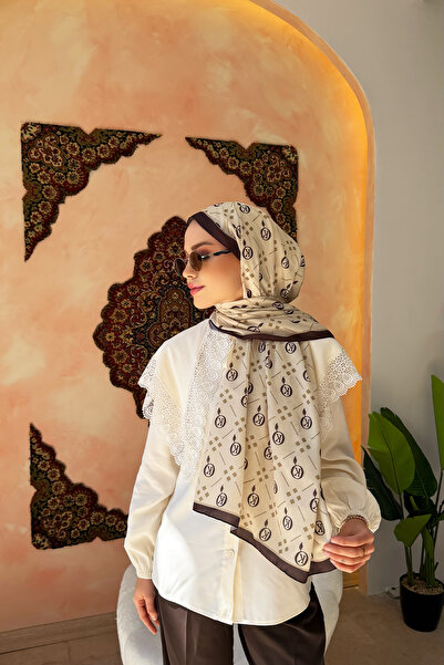 KUQOS Dama K Patterned Aqua Soft Shawl