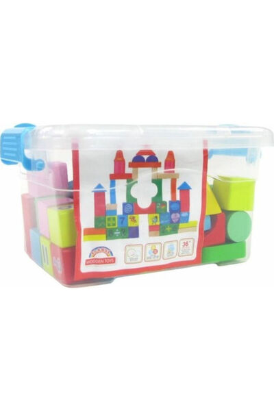 Tupiko Cuburi de construcție din lemn 53 de piese