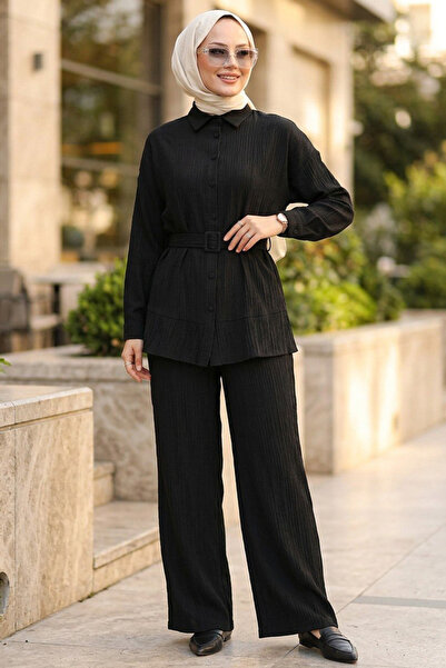 Neva Style Set dublu cu nasturi, negru, cu imprimeu islamic 20374S
