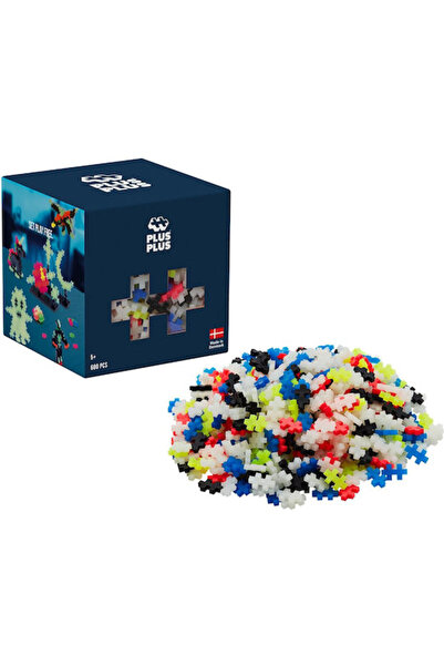 Plus Plus Set de construcție fosforescent pentru 5+ ani, 600 de piese, Cod: 0...
