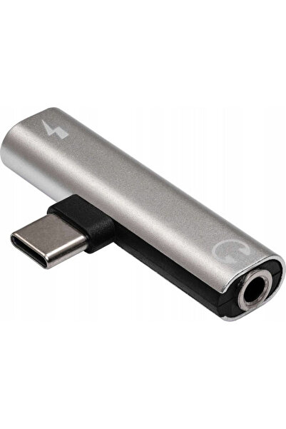 Akyga Adaptor USB-C tată la USB-C mamă cu mufă jack de 3.5mm și DAC