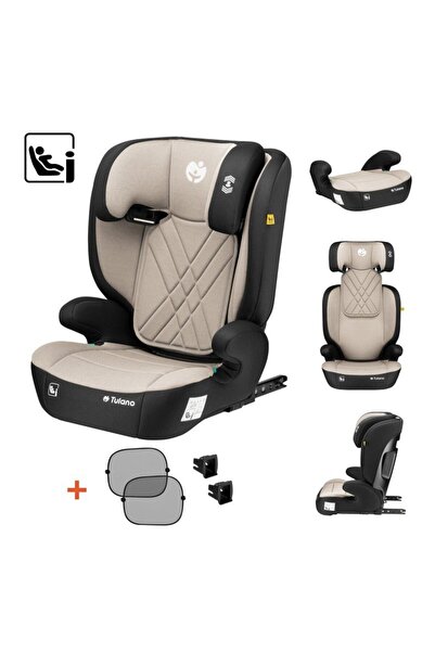Tulano Scaun auto copii cu isofix 2in1 I-Size Joy 45 Beige 100-150 cm cu spat...