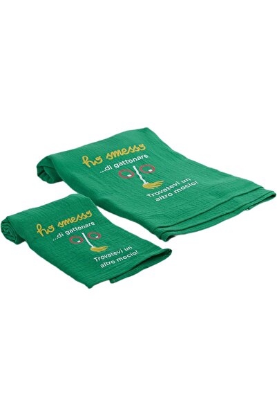 OEM Prosoape din muselină pentru copii Set 2 bucăți, moi, verde, 110x110 cm