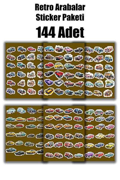 giftkonsept Paket nalepnica za vintage i retro automobile - 144 komada nalepn...