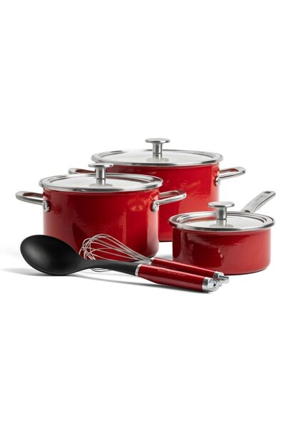 Kitchenaid Set oale emailate cu accesorii - 8 ELEMENTE /