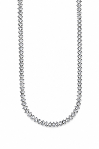 Jack Ferrero Stylish Design Women's Necklace with Shiny Stones in Gray Tones