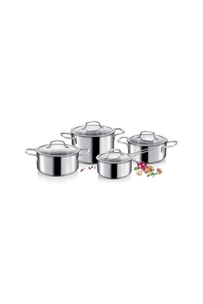 TESCOMA Set oale OPTIMA, 8 piese, inox, cu capac din sticla, fund triplu, man...