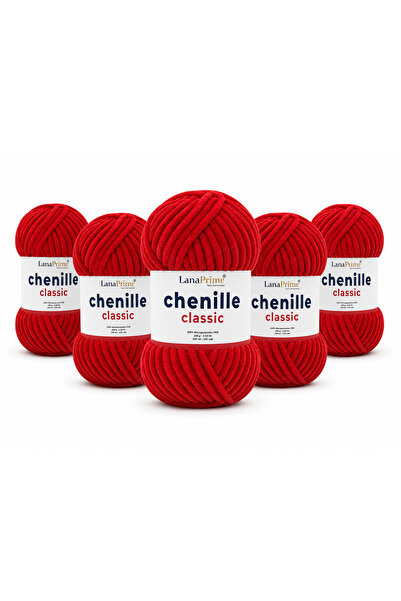 Lanaprime Chenille Velvet Yarn (Chenille Classic) Amigurumi Yarn - 5 Yumak - ...