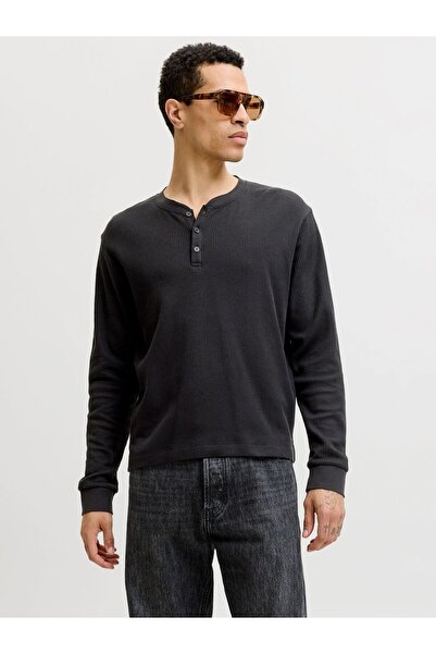 Jack & Jones Μονόχρωμο μακρυμάνικο μπλουζάκι