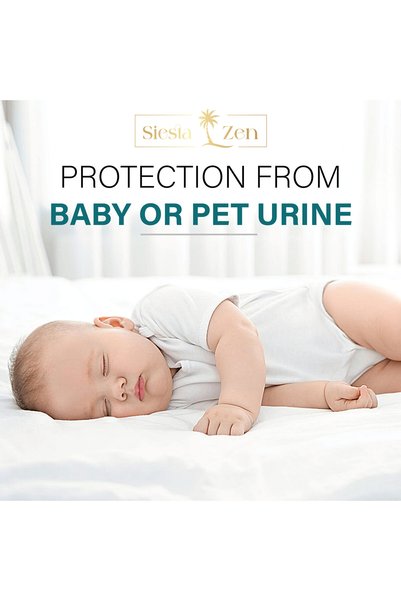 Siesta Zen Premium Waterproof Terry Mattress Protector Single/Twin 120x200cm Breathable Noiseless Fitted Style Protects Against Spills Sweat & Allergens Deep Pocket upto 30cm fit