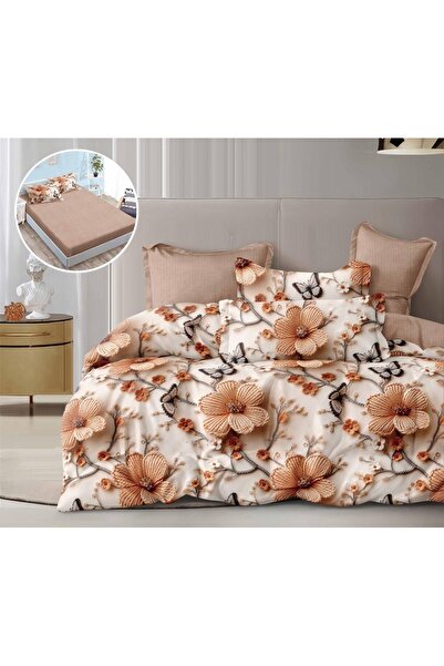 CHIRASO Set Lenjerie Pat CHIRASO, 6 Piese, Cearceaf cu ELASTIC 180x200, Husa ...