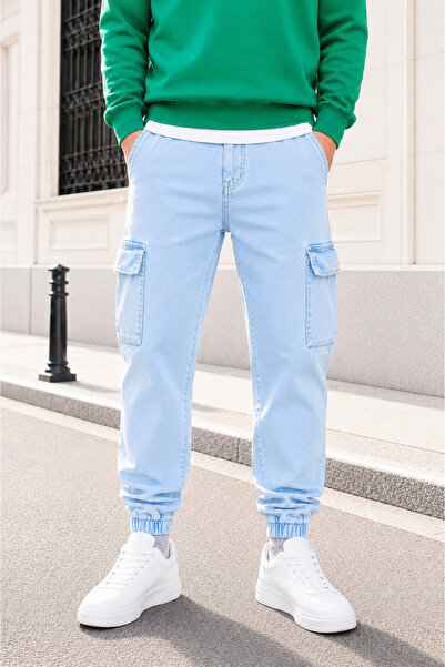 by fiyaka fashion Men's Lycra Jagger Jeans with Elastic Waist and Cuffs and C...