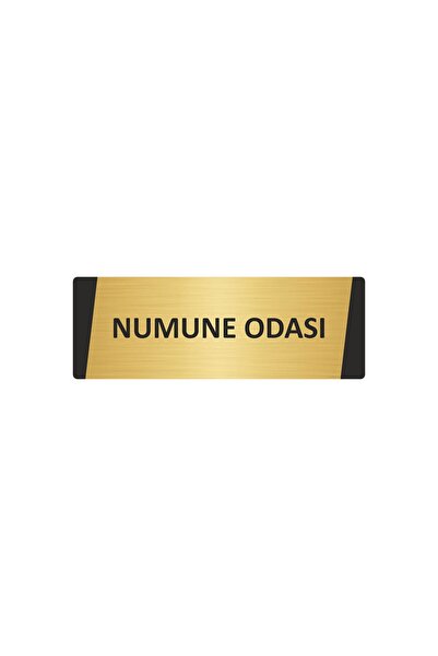 Özarslan Dizayn لافتة تحذير معدنية من NUMUNE ODASI مقاس 7×20 سم لون ذهبي