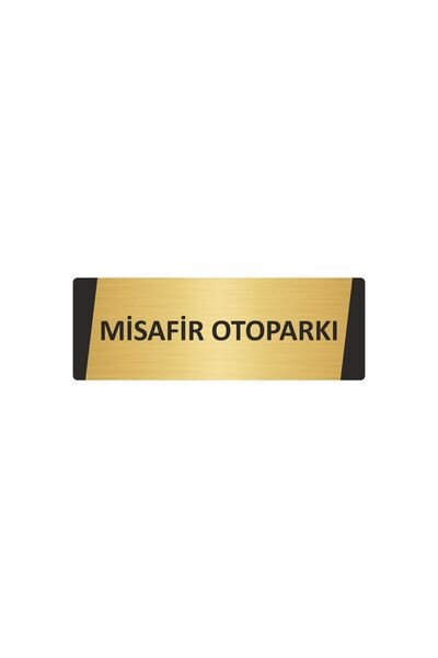 Özarslan Dizayn لافتة تحذير معدنية لموقف السيارات للضيوف مقاس 10×20 سم لون ذهبي