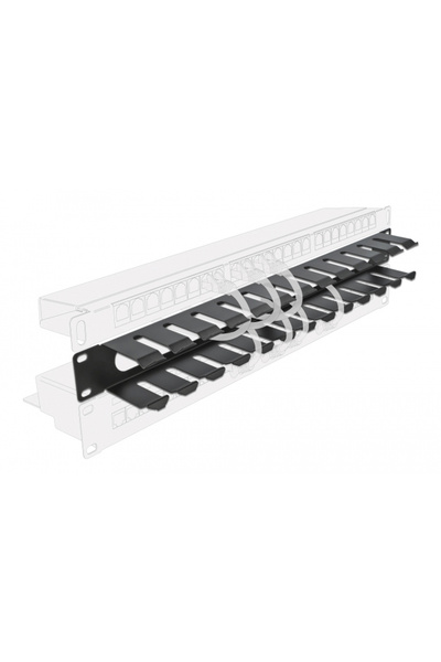 POWERTECH cable management NETW-0047 για rack 19"/1U, μεταλλικό, μαύρο
