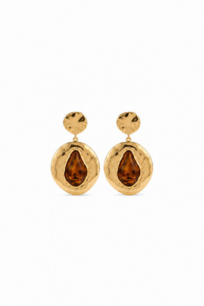 Charmist Steel Green Earrings Leopard