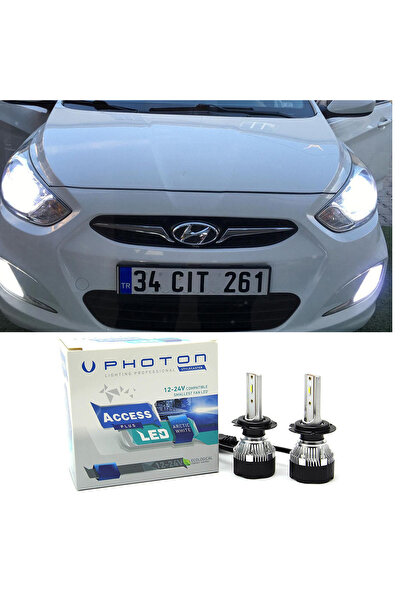 Photon Hyundai Accent Blue Led Xenon Uzun Kısa Far Ampulü H4 Access Yeni Seri...
