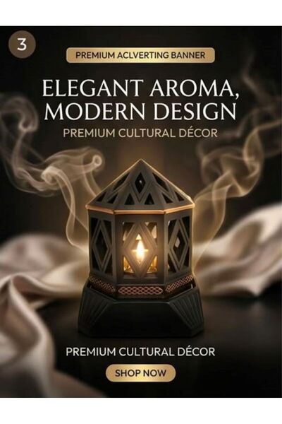 BAKHOOR Decorative Black and Bronze Geometric Aromatherapy Incense Burner / T...