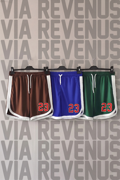 Vordevia 23 Printed Unisex Retro Varsity Daily Training Sports Shorts 3-Pack