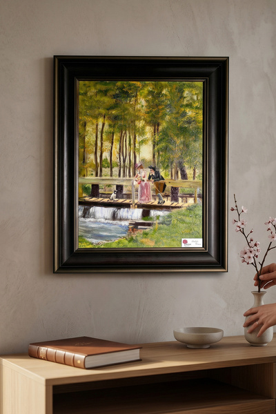 tokyo sanat Köprüde Aşk Temalı Yağlı Boya Tablo (çerçeve dahil)
