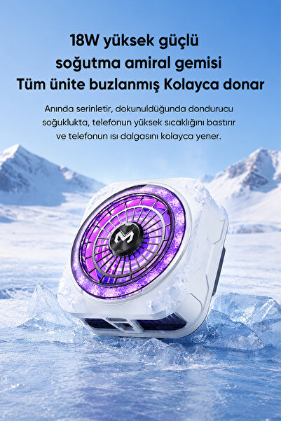 Memo CX21 18W Manyetik Telefon Soğutucu RGB Işıklı Yarı İletken Buz Soğutmalı Mobil Oyun Fanı