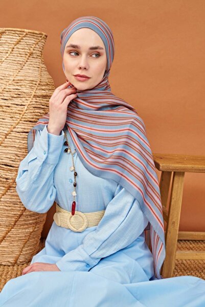 Silk Home Riva Shawl Tencel Line Indigo